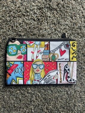 Brighton Multi-Color Comic Print Wristlet Pouch